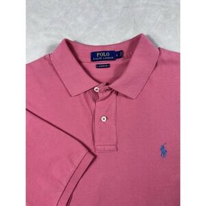 Polo Ralph Lauren Shirt Size Large Classic Fit Collared Pink Button Up Polo